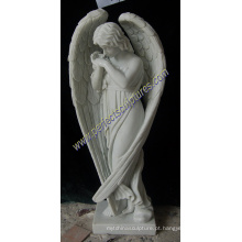 Estátua do anjo do mármore do granito para o cemitério Headstone do monumento da lápide (SY-X1539)